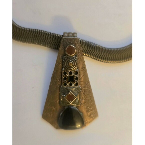 Vintage Necklace Marjorie Baer MB SF Modernist Artesian "Hand Hammered" Design - Picture 5 of 8